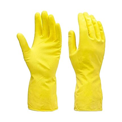 Multipurpose Reusable Rubber Cleaning Gloves – Yellow, 1 Pair