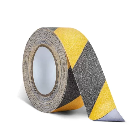 Anti-Slip Safety Tape – 50mm x 5M (Black/Yellow) for Stairs, Ramps & Hazard Zones