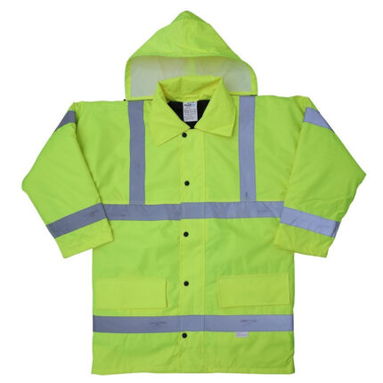 Reflective Cold Room Safety Jacket Waterproof With Hood – Industrial Workwear High Visibility Coat