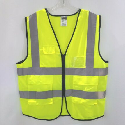 High Visibility Reflective Safety Vest – 4-Pocket Hi-Vis Workwear Vest for Construction, Road & Industrial Safety